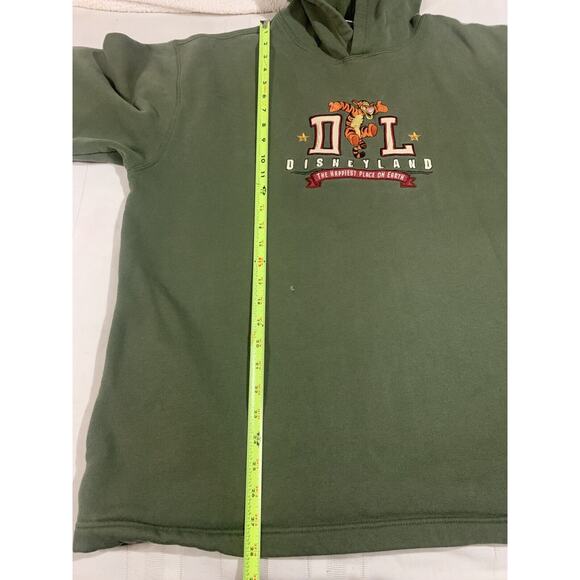 Disneyland Tigger Sweatshirt Large Green DL Hoodie Hooded w/ Pockets Embroidered - Picture 10 of 16